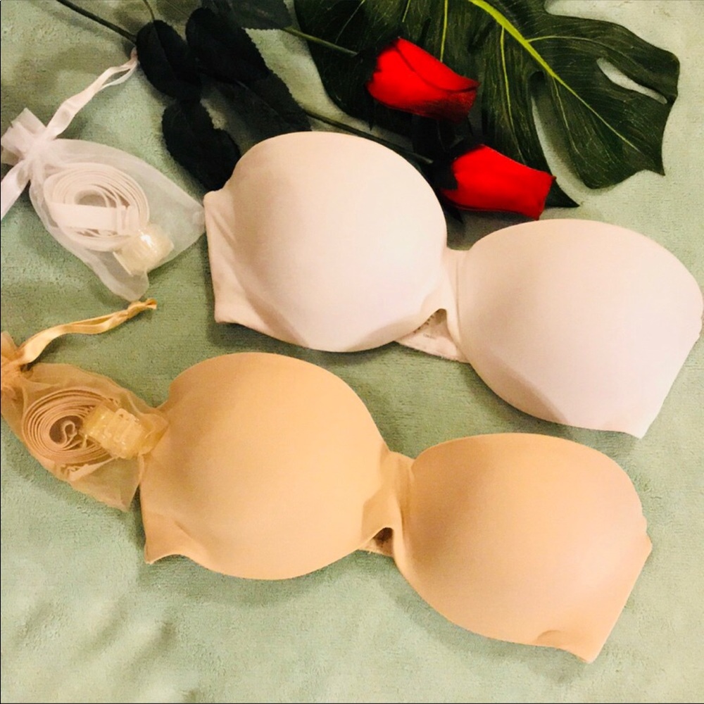 2 EUC AMBRIELLE PUSH UP BRA (Nude & White)